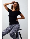 White and black sports leggings H006 - Online store - Boutique